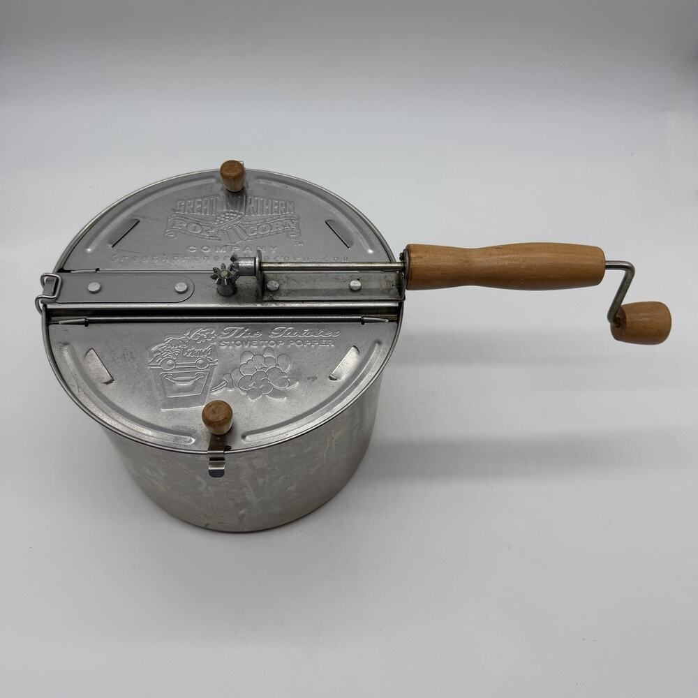 Great Northern Twister Original Stove Top Popcorn Popper Stainless Steel 6.5 qt